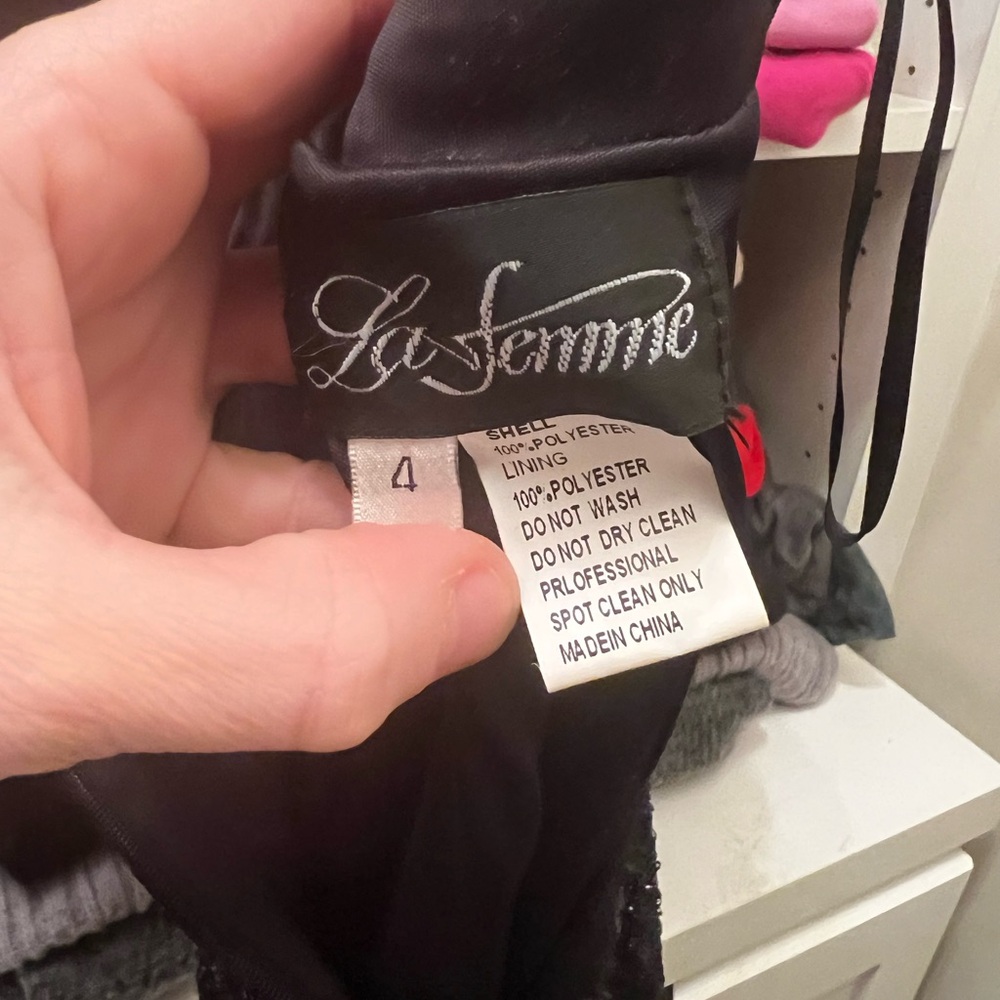 La Femme Black Mini Dress